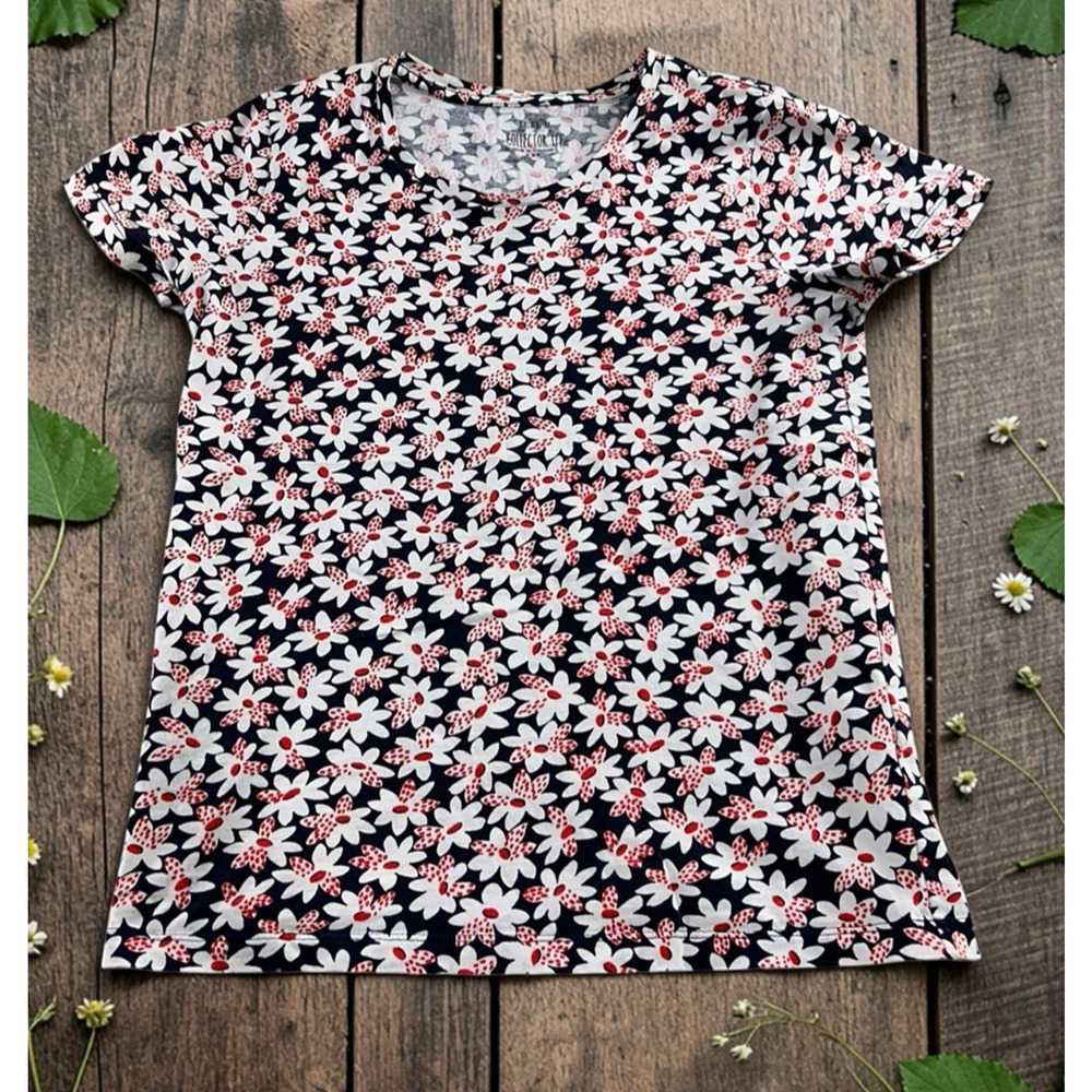 J.Crew Collector Tee Sz XS Floral Short Sleeve Shirt 100% Cotton Casual Top